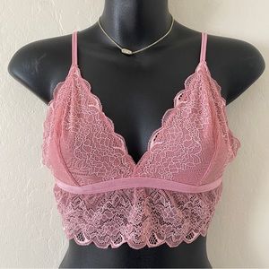 Madewell Pink Lace Bralette